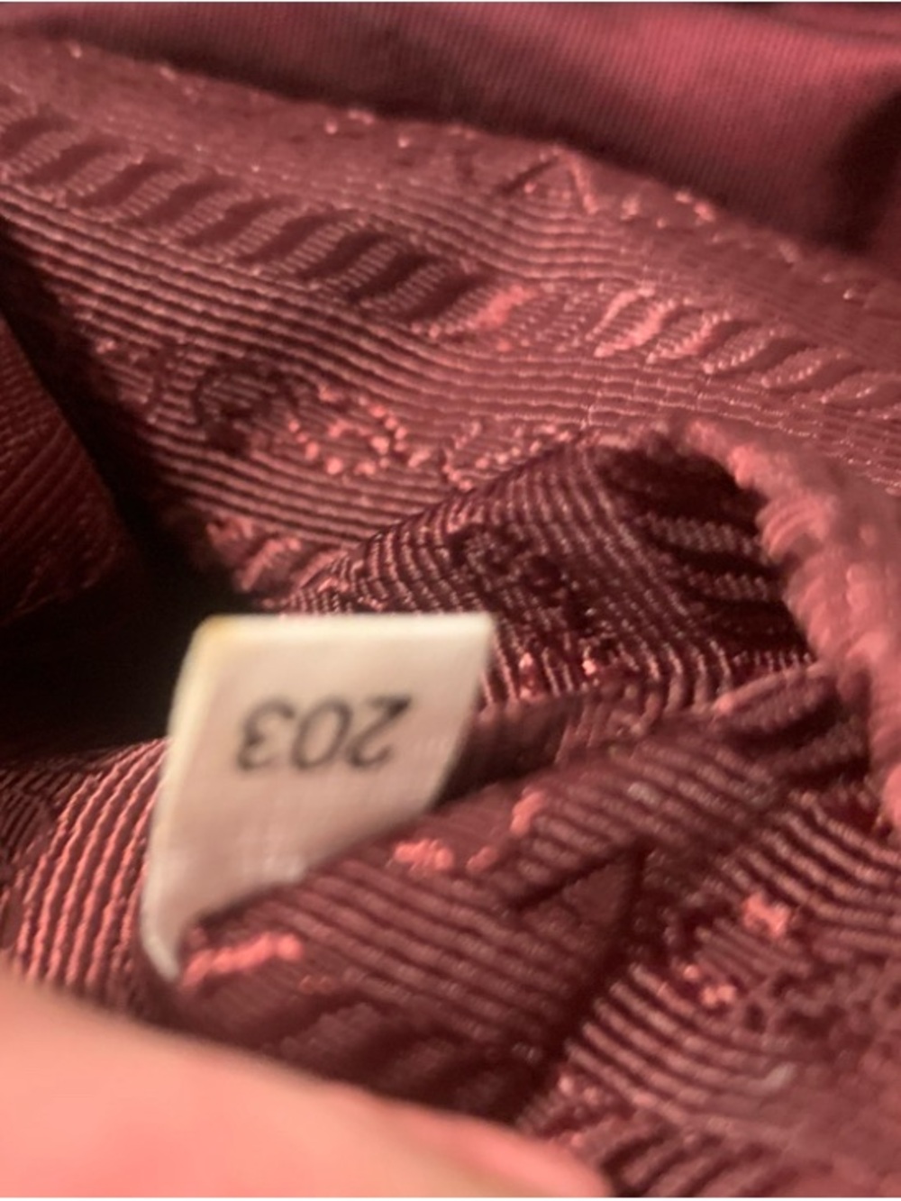 Prada Burgundy Nylon Tote with Gold-Tone Logo~Certificate Of Authenticity - Picture 10 of 13